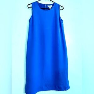 Valerie Stevens Cornflower Blue Sleeveless Sheath Dress, 100% Silk. Sz 8.